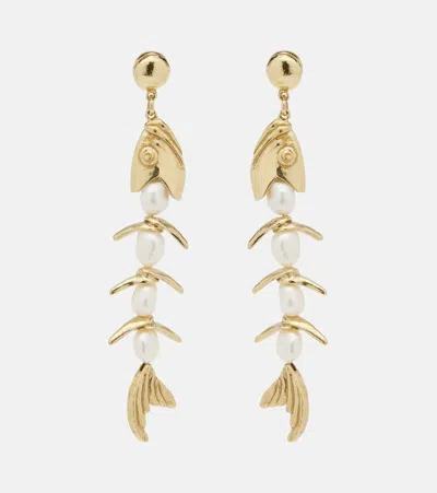 Alemais Alémais Calypso Embellished Drop Earrings In Gold
