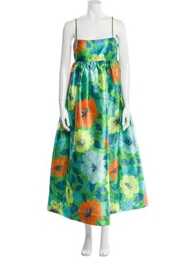 Pre-owned Alemais Calypso Exclusive Long Dress W/ Tags In Green