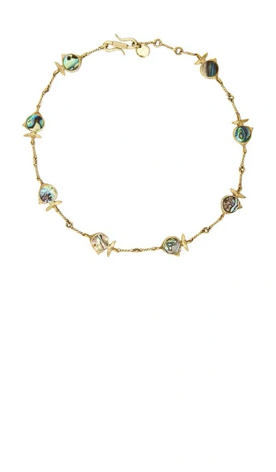 Alemais Calypso Paua Fish Necklace In Green