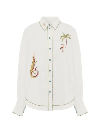 Alemais Camelia Embellished Shirt In White