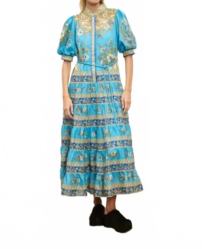 Alemais Cassie Tiered Midi Dress In Blue