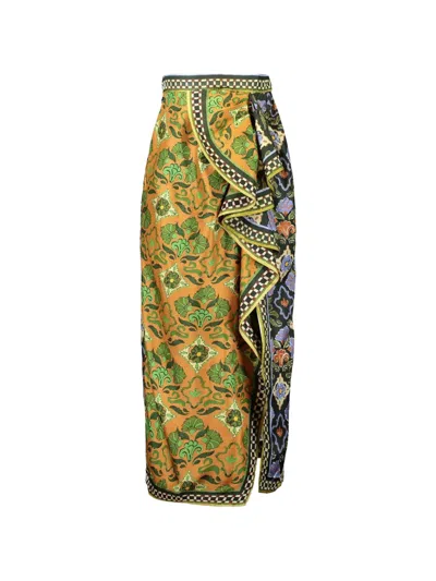 Alemais Cece Spliced Silk Skirt In Multi