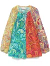 Alemais Ceto Spliced Printed Silk-blend Blouse In Multicolor