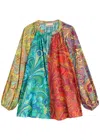 Alemais Ceto Spliced Printed Silk-blend Blouse In Multicoloured