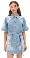 Alemais Charlene Denim Mini Dress Light Wash In Light Wash
