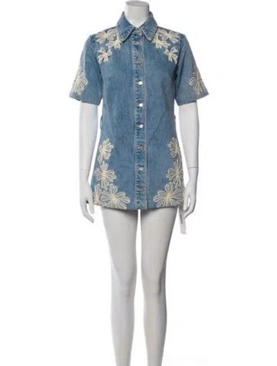 Pre-owned Alemais Charlene Mini Dress In Blue