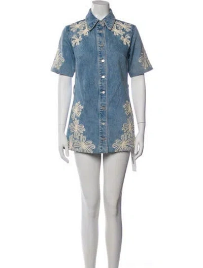 Pre-owned Alemais Charlene Mini Dress In Blue