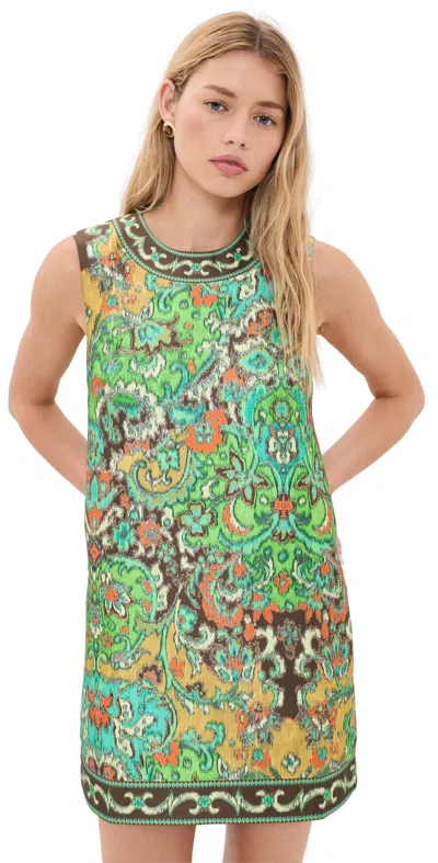 Alemais Charlotte Floral-jacquard Satin Mini Dress In Multi