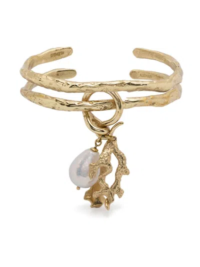 Alemais Charm Bangle (set Of Two) In Gold