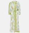 Alemais Checkmate Printed Linen Shirt Dress In Multicoloured