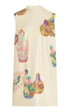 Alemais Chesca Sequined Mini Dress In White