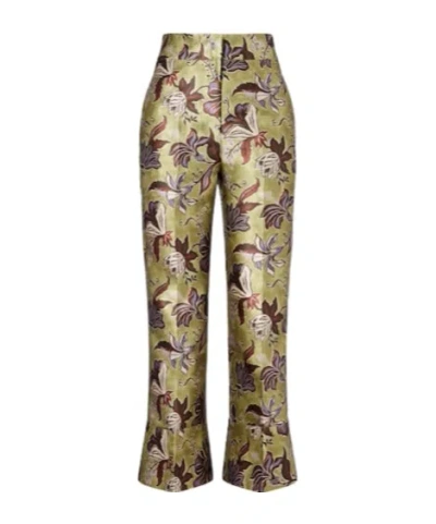 Alemais Citron Floral Cropped Pants In Multi