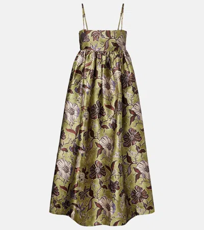 Alemais Alémais Citron Floral Midi Dress In Multi