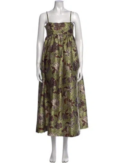 Pre-owned Alemais Citron Midi Dress Long Dress In Green