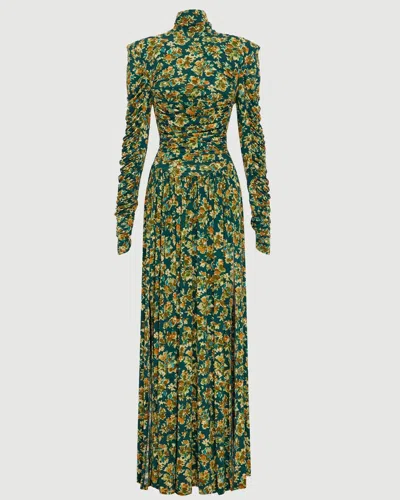 Alemais Clem Ruched Midi Dress In Green