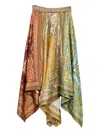 Alemais Clemenza Paisley-print Asymmetric Midi Skirt In Multi