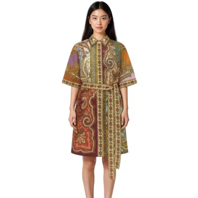 Alemais Clemenza Spliced Mini Dress In Brown