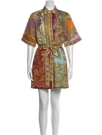 Pre-owned Alemais Clemenza Spliced Mini Dress In Multi