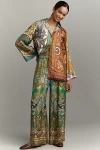 Alemais Clemenza Spliced Silk Buttondown Shirt In Multi