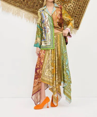 Alemais Clemenza Spliced Silk Shirt In Multicolor