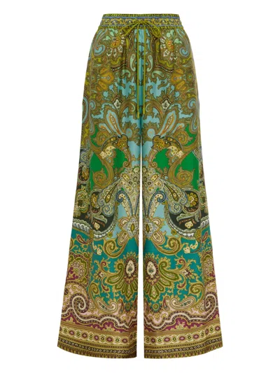 Alemais Clemenza Wide-leg Silk Pants In Multi