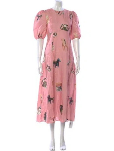 Pre-owned Alemais Cleo Dress Long Dress In Pink