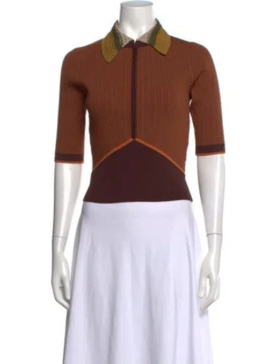 Pre-owned Alemais Colorblock Pattern Sweater W/ Tags In Brown