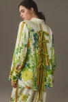 Alemais Constance Back Ribbon-tie Floral Silk Shirt In White