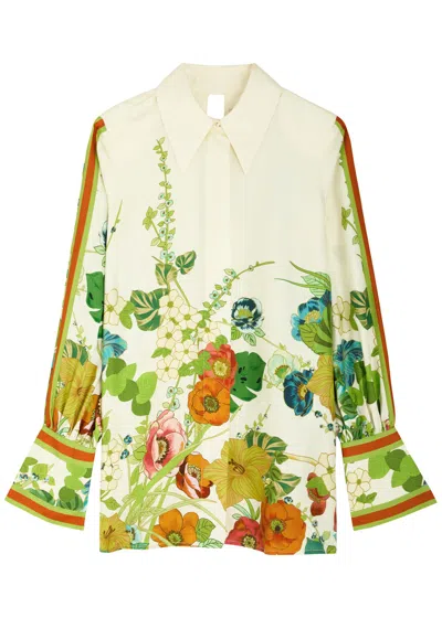 ALEMAIS ALEMAIS CONSTANCE FLORAL-PRINT SILK-SATIN SHIRT