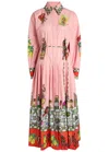 Alemais Contessa Printed Cotton Midi Shirt Dress In Pink