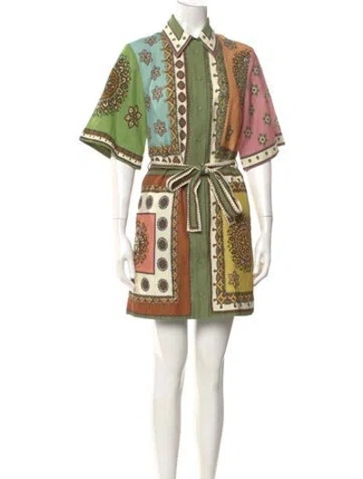 Pre-owned Alemais Contina Mini Dress In Green