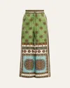 Alemais Contina Multicolor Pants With Elastic Waist And Drawstring And All-over Print In Viscose For Women In Multi