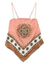 Alemais Contina Scarf Print Top In Pink