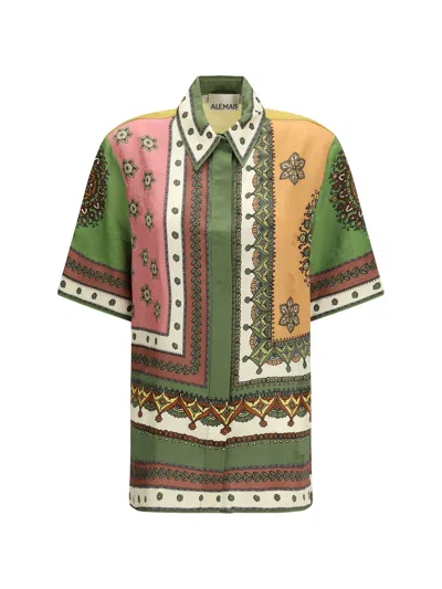Alemais Contina Multicolor Shirt With Classic Collar And All-over Geometric Print In Viscose Woman