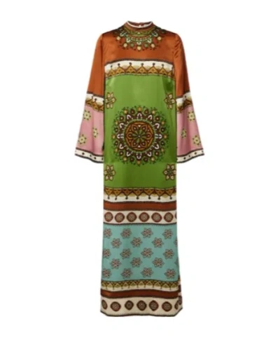 Alemais Contina Silk Maxi Dress In Green