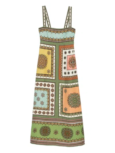 Alemais Contina Square-neck Midi Dress In Multi