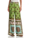 Alemais Contina Printed Jacquard Wide-leg Pants In Green