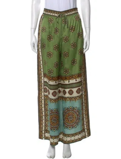 Pre-owned Alemais Contina Wide Leg Pants In Green
