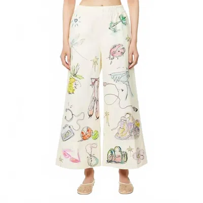 Alemais Court Cotton Canvas Wide-leg Pant In Cream In White