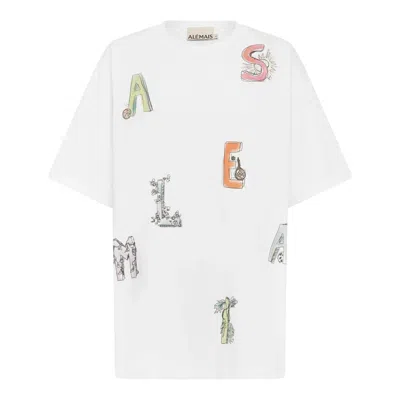 Alemais Court Graphic-print T-shirt In White
