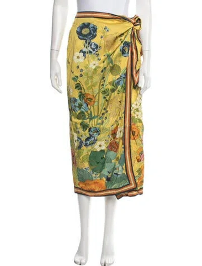 Pre-owned Alemais Cresida Sarong Skirt Skirt In Yellow