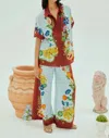 Alemais Womens Multi Dahlia Flower-print Wide-leg High-rise Linen Trousers In Multi
