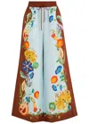 Alemais Womens Multi Dahlia Flower-print Wide-leg High-rise Linen Trousers In Multicoloured