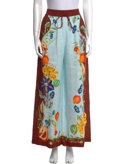 Pre-owned Alemais Dahlia Wide Leg Pants In Multi
