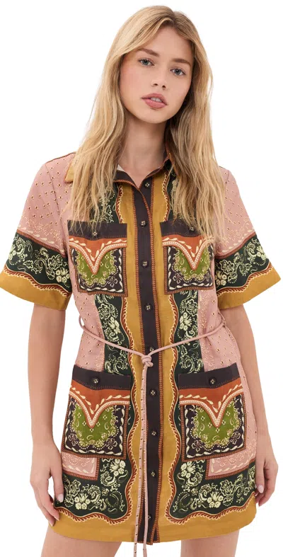 Alemais Darcey Paisley-print Mini Dress In Multi