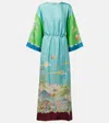 Alemais Womens Daria Graphic-print Silk Midi Dress Multi In Blue