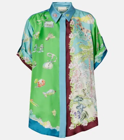 ALEMAIS ALEMAIS DARIA PRINTED SILK SATIN SHIRT