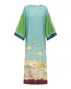 Alemais Womens Daria Graphic-print Silk Midi Dress Multi