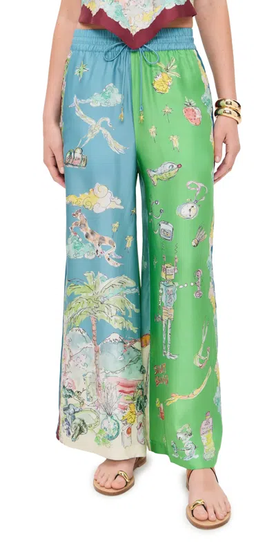 ALEMAIS DARIA SILK PANTS MULTI