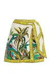 Alemais Day Dream Linen Sarong Mini Skirt In Neutrals